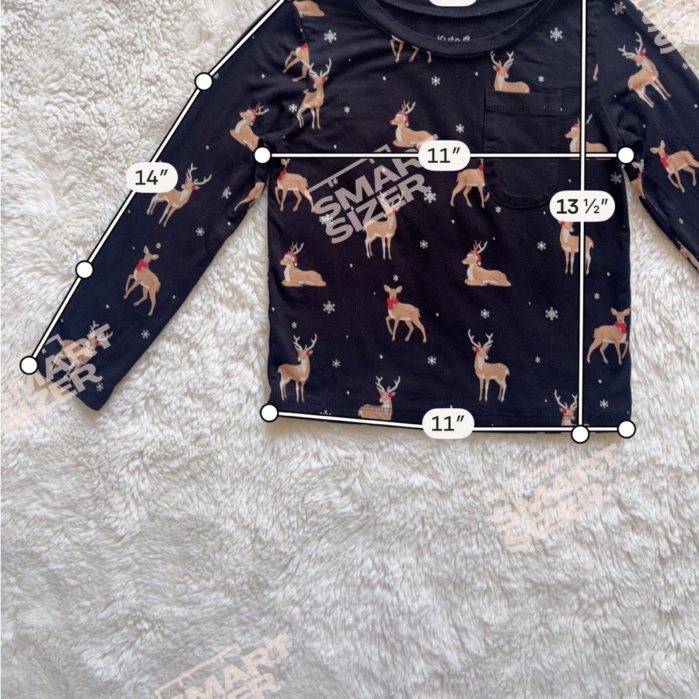 Two Kyte Baby Girls 3T Midnight Deer Twirl LS Dress + LS Tee Shirt Christmas Lot - Picture 9 of 10